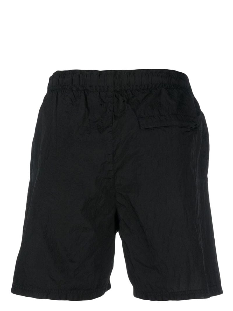 Black Compass Patch Swim Shorts