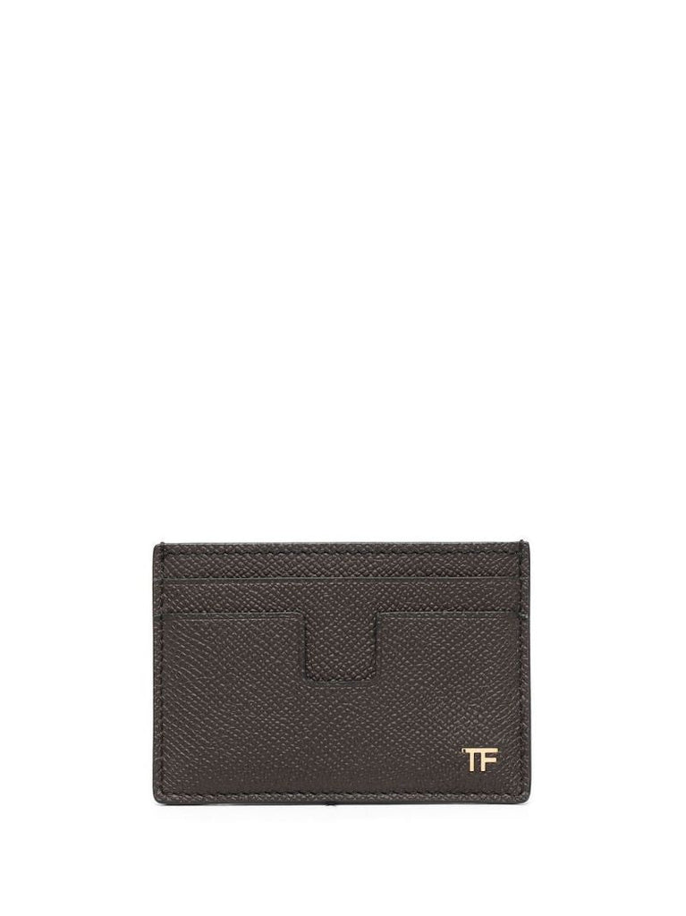 Brown Logo-plaque Leather Card Holder
