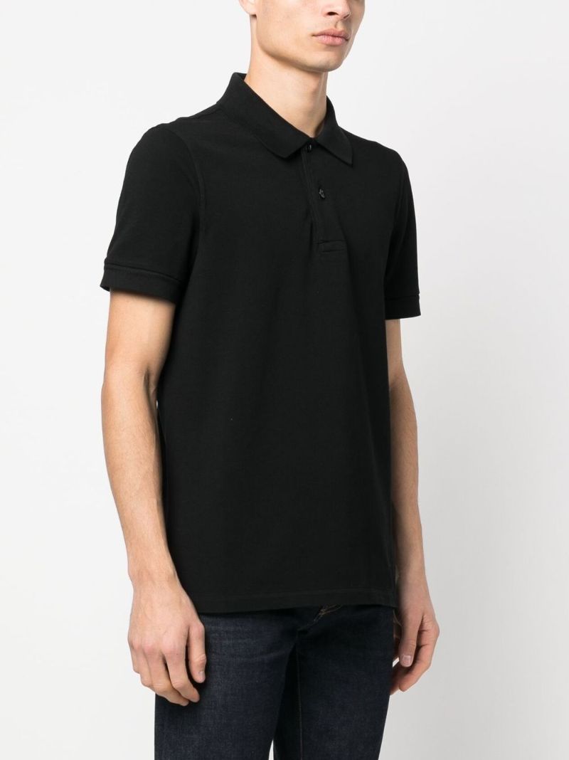 Black Cotton Polo Shirt