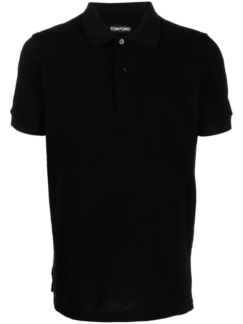 Black Cotton Polo Shirt