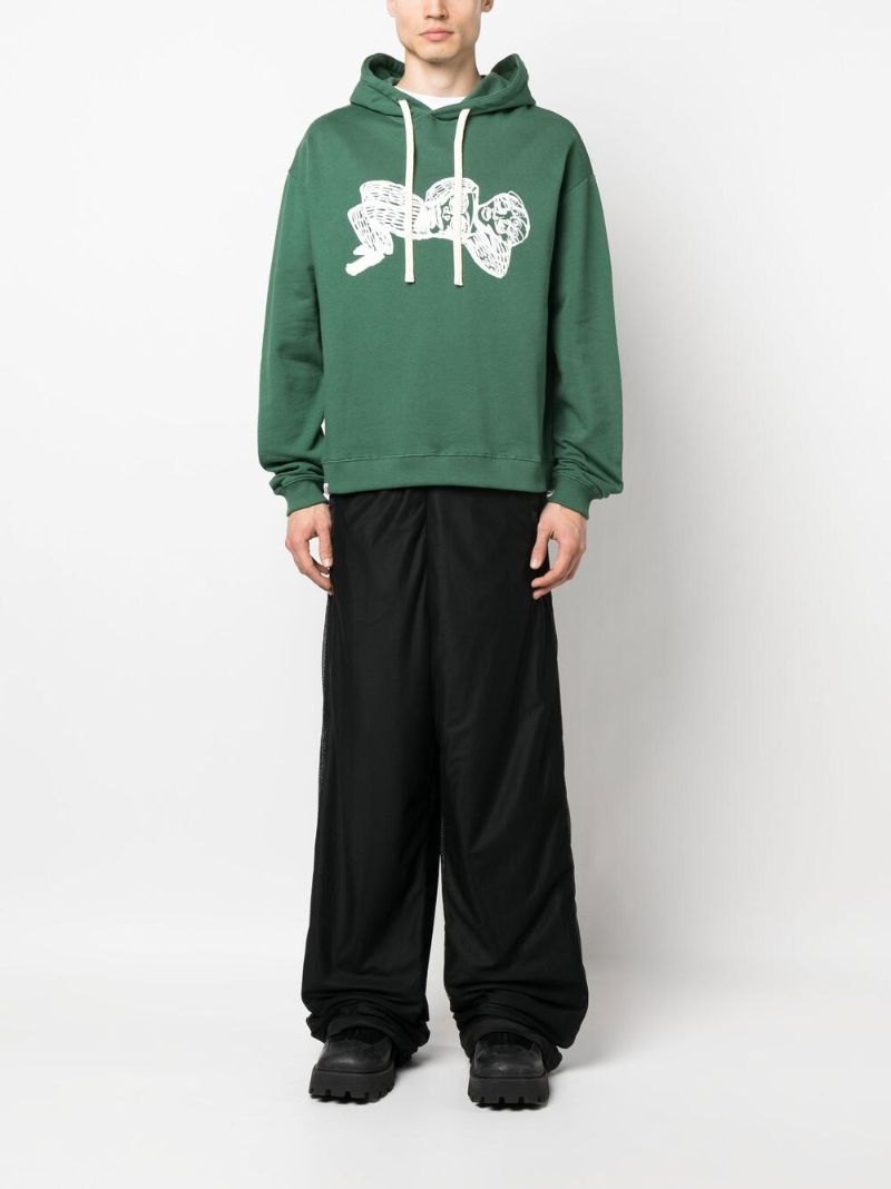 Green Graphic Print Organic Cotton Hoodie