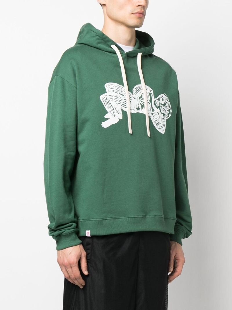 Green Graphic Print Organic Cotton Hoodie