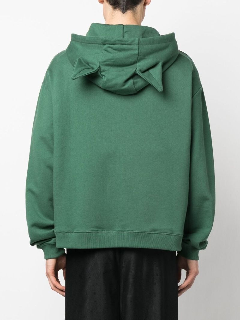 Green Graphic Print Organic Cotton Hoodie