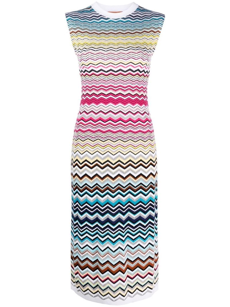 Multicolour Zig-zag Midi Dress