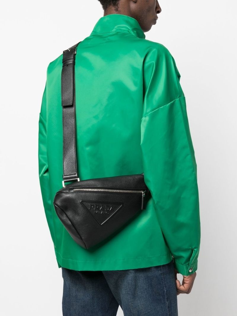 Black Cross Leather Shoulder Bag