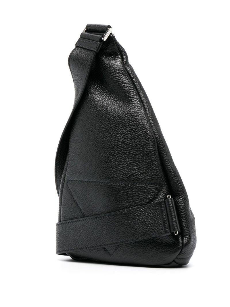 Black Cross Leather Shoulder Bag