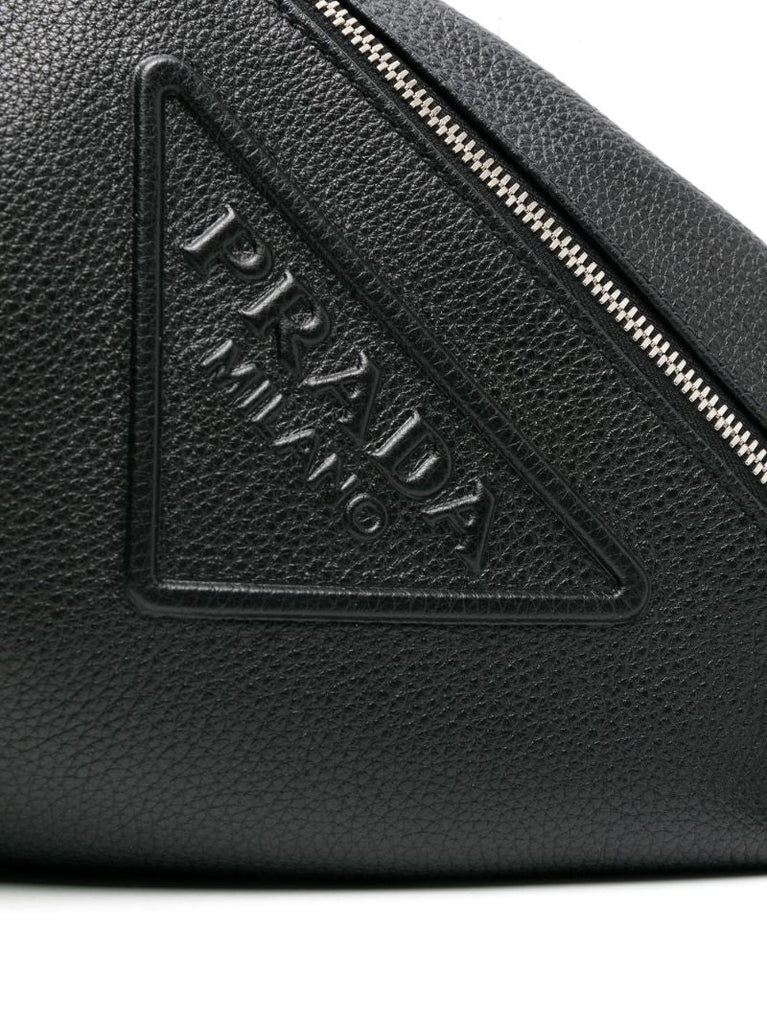 Black Cross Leather Shoulder Bag