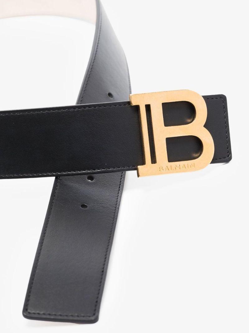 Black B Logo Leather Belt