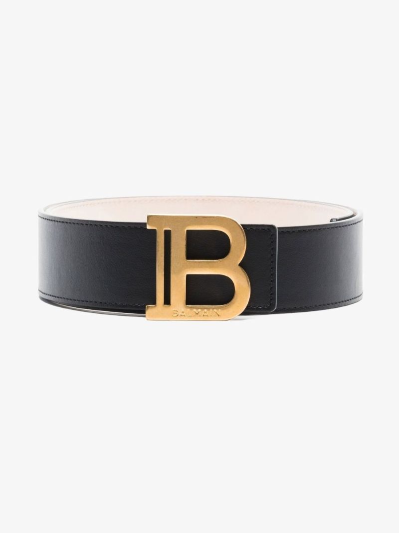 Black B Logo Leather Belt
