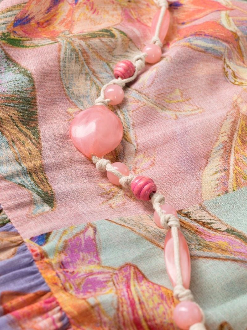 Pink Cira Floral Print Midi Dress