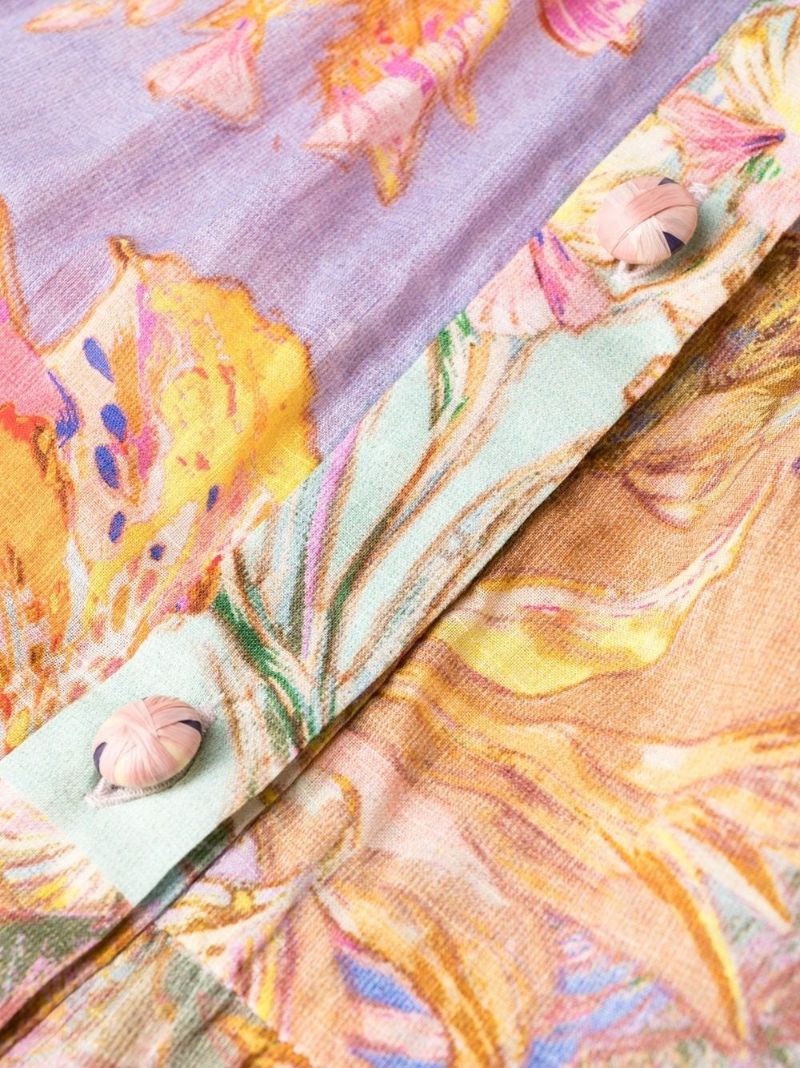 Pink Cira Floral Print Midi Dress