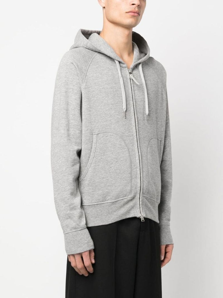 Grey Zip-up Cotton Hoodie