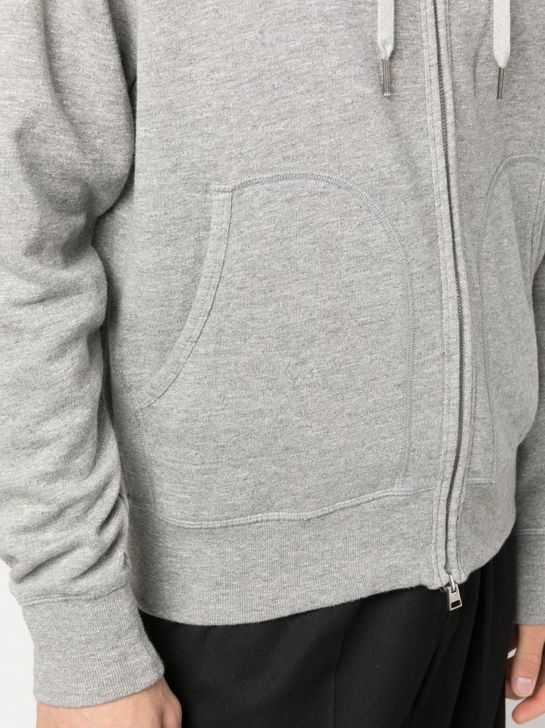 Grey Zip-up Cotton Hoodie