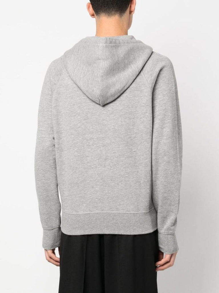 Grey Zip-up Cotton Hoodie