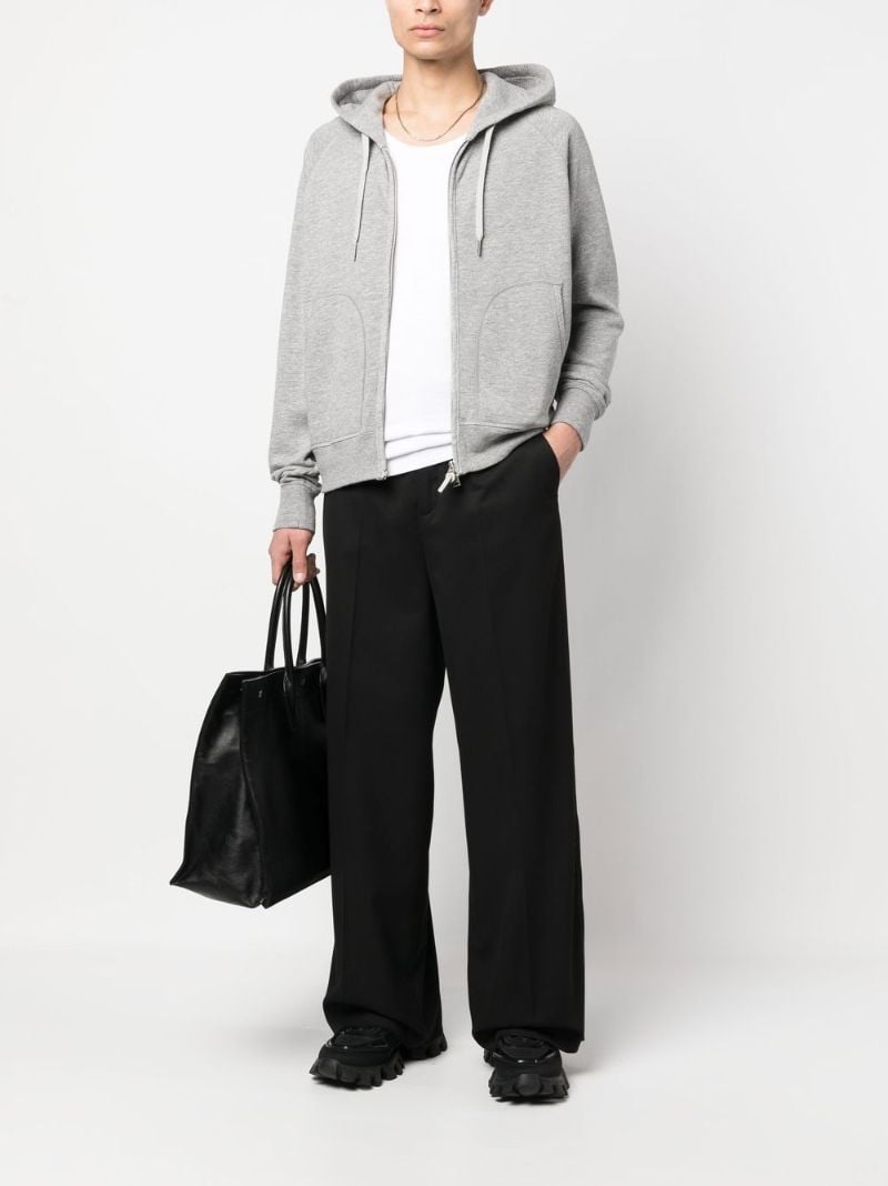 Grey Zip-up Cotton Hoodie