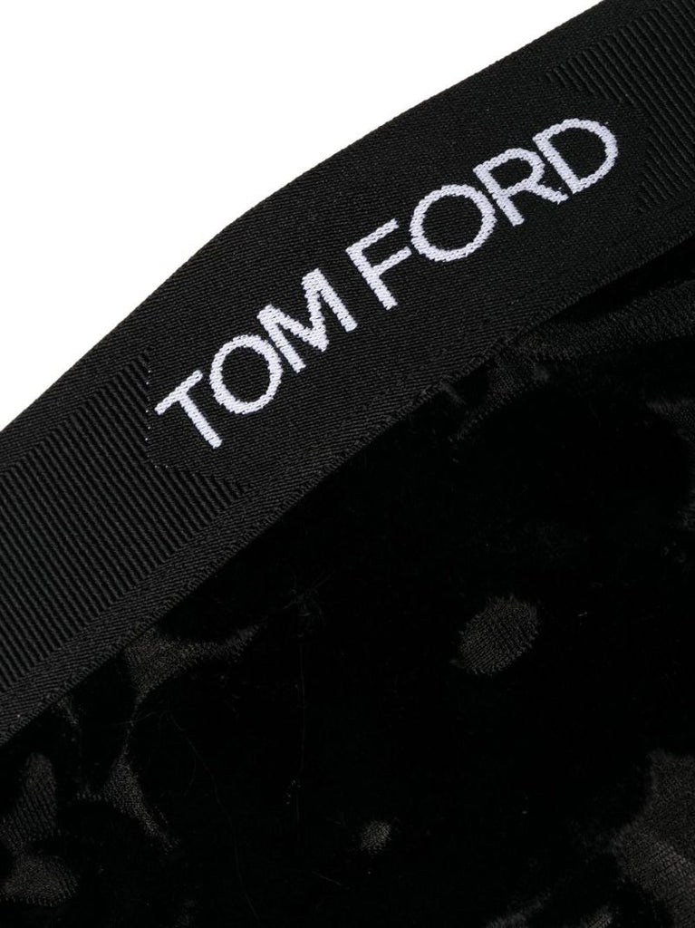 Black Floral Lace Thong