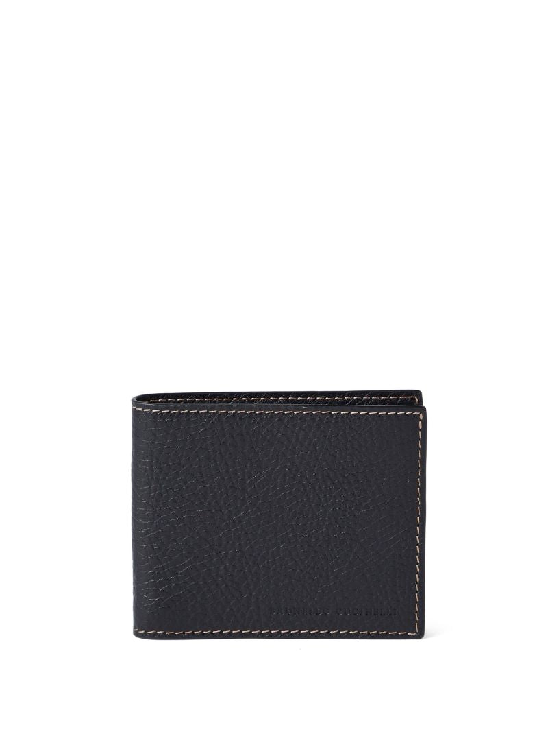 Black Stitch-detail Leather Cardholder