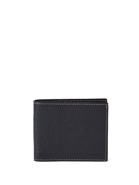 Black Stitch-detail Leather Cardholder