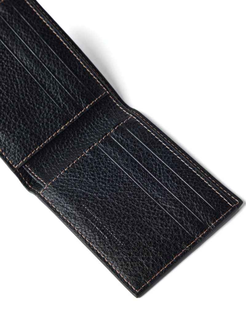 Black Stitch-detail Leather Cardholder