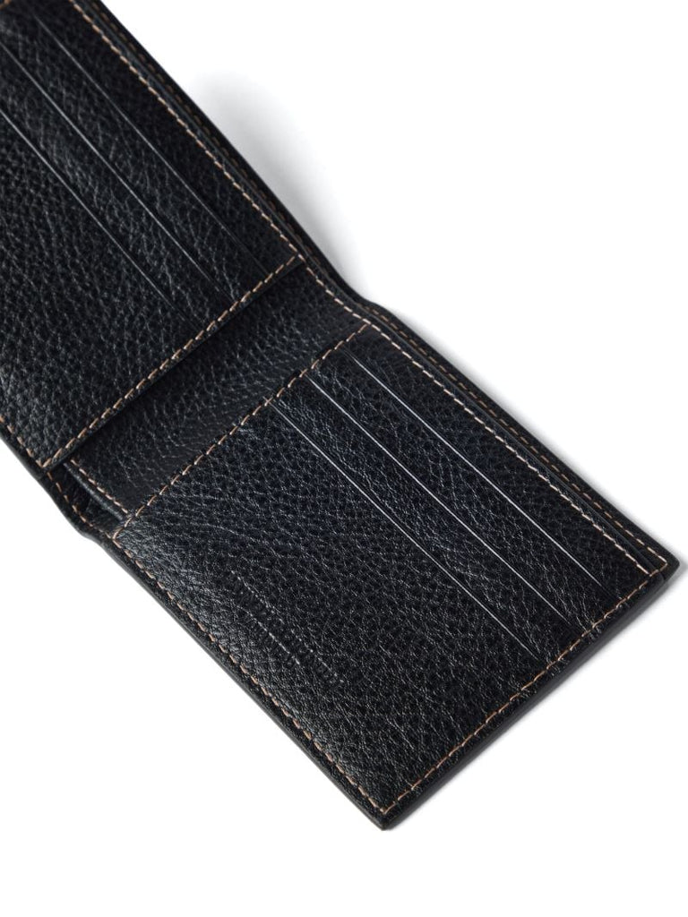 Black Stitch-detail Leather Cardholder