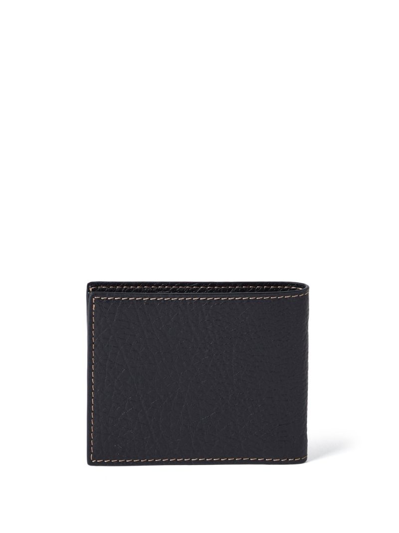 Black Stitch-detail Leather Cardholder