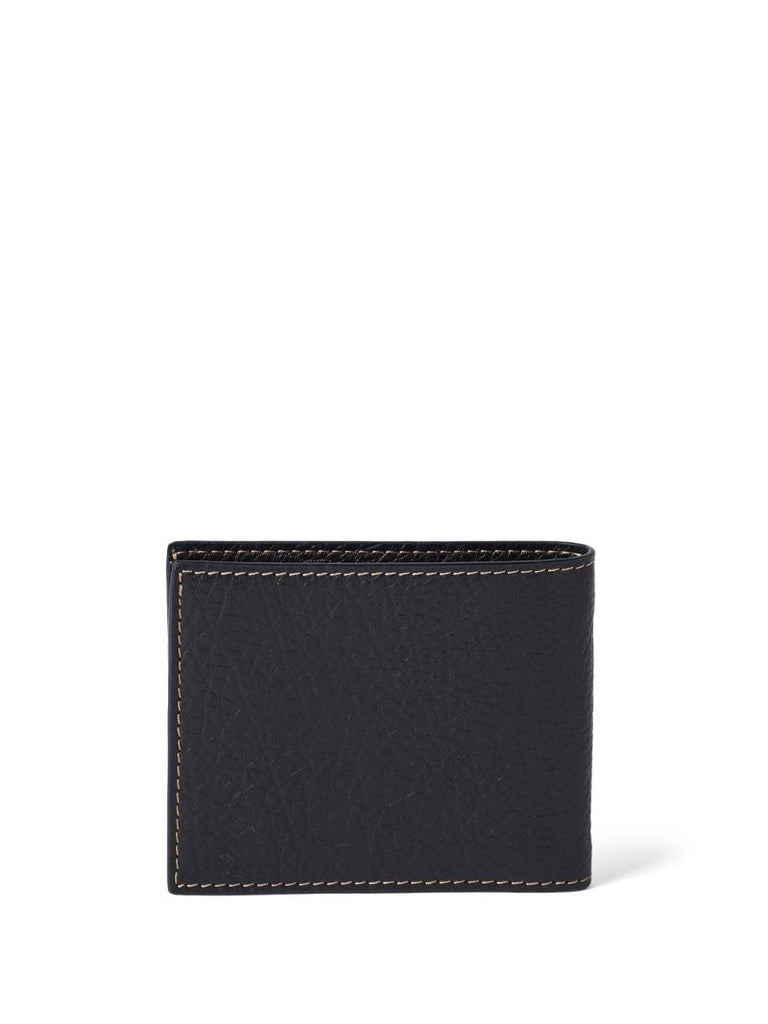 Black Stitch-detail Leather Cardholder