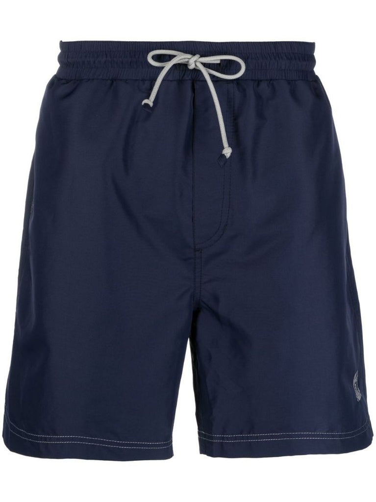 Blue Logo Embroidered Swim Shorts