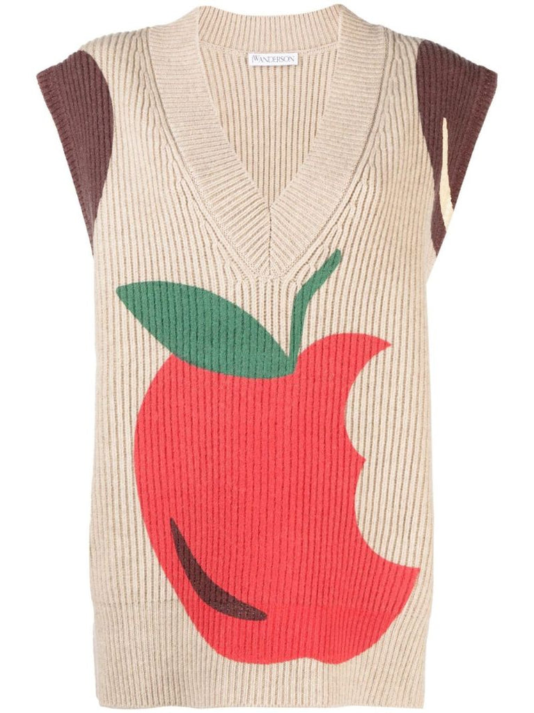 Neutral V-neck Knitted Vest