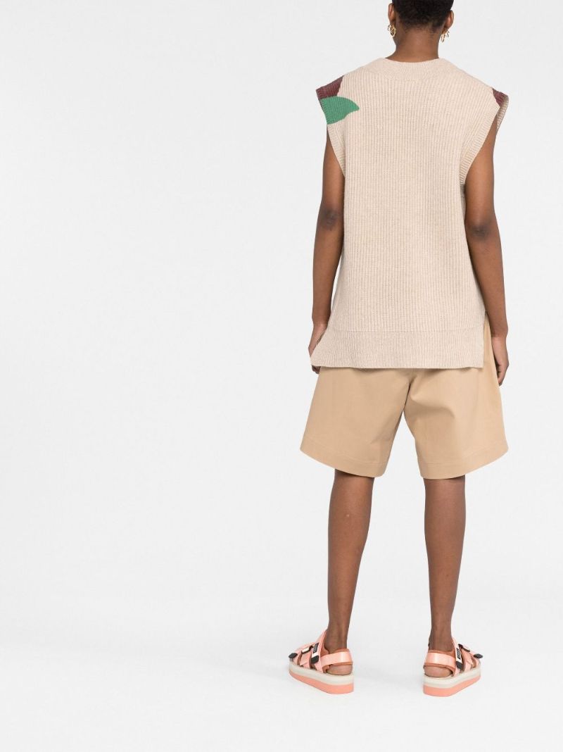 Neutral V-neck Knitted Vest