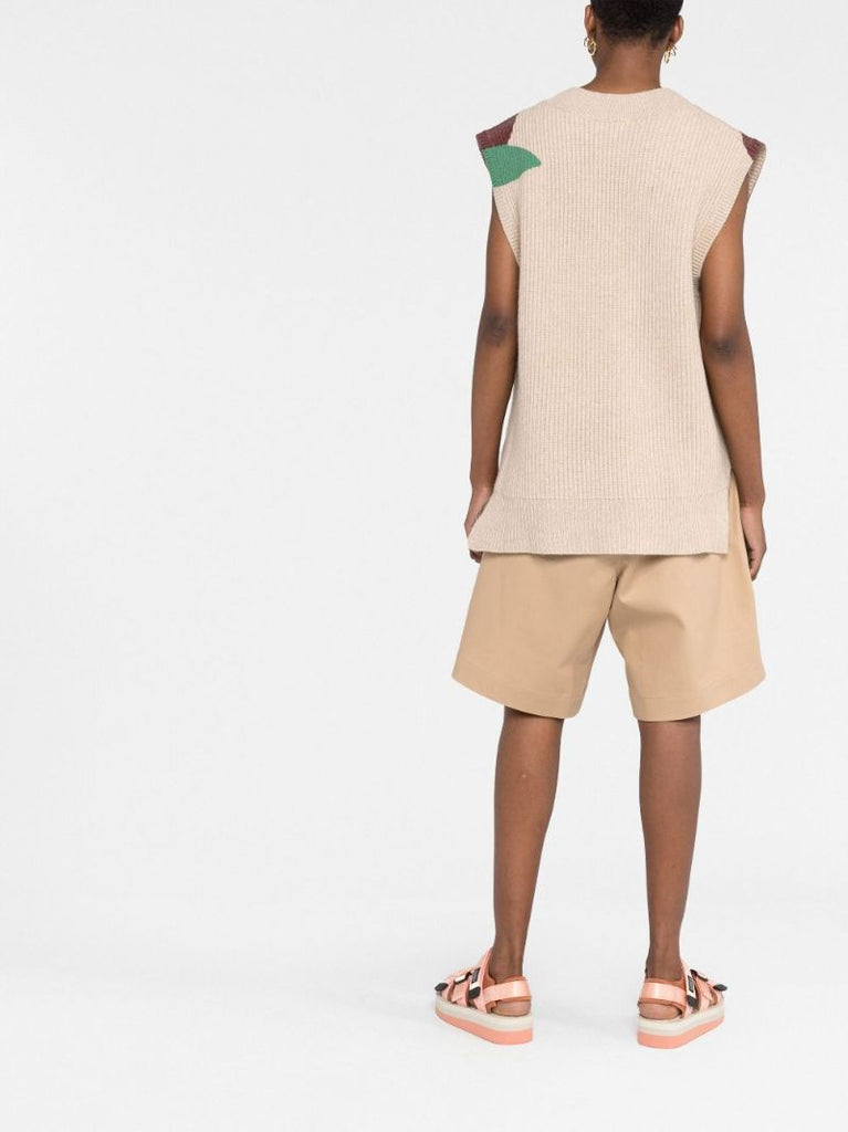 Neutral V-neck Knitted Vest