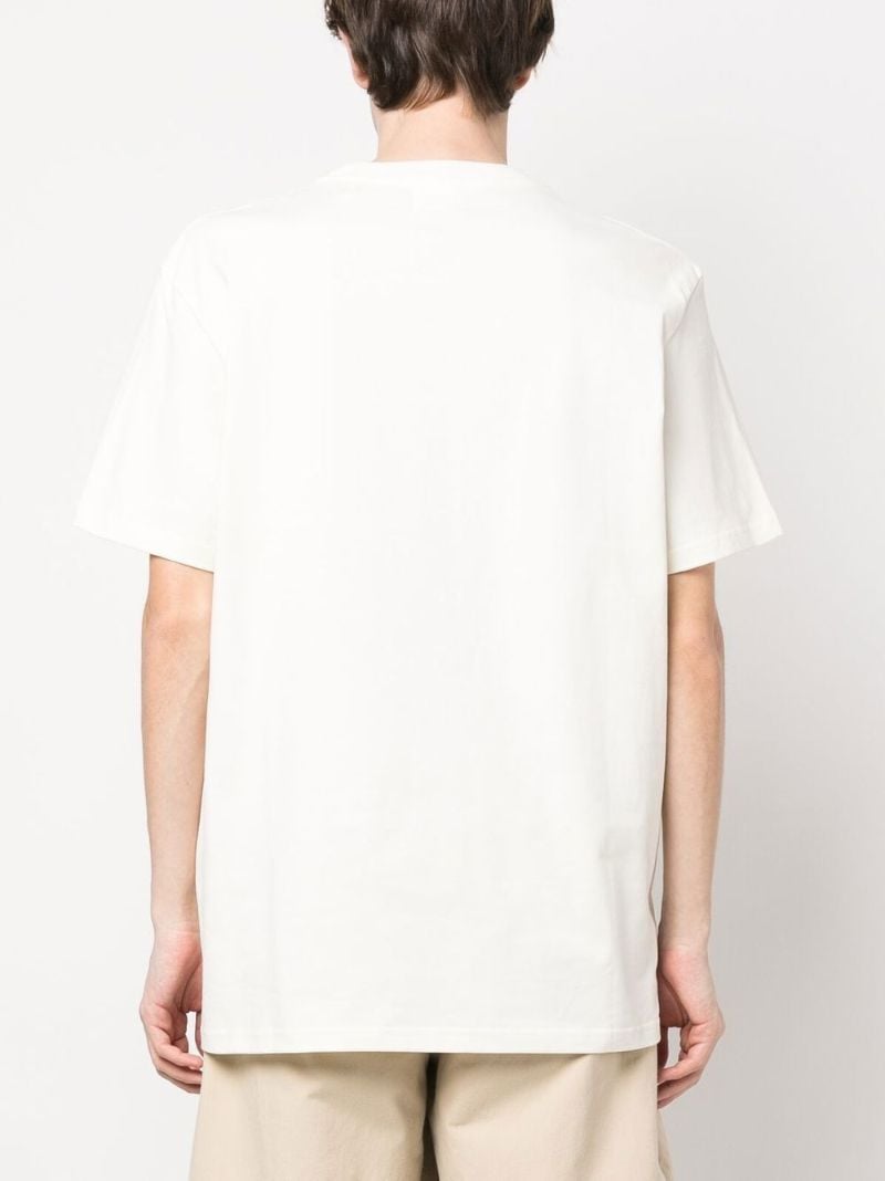 White Logo Print Cotton T-shirt
