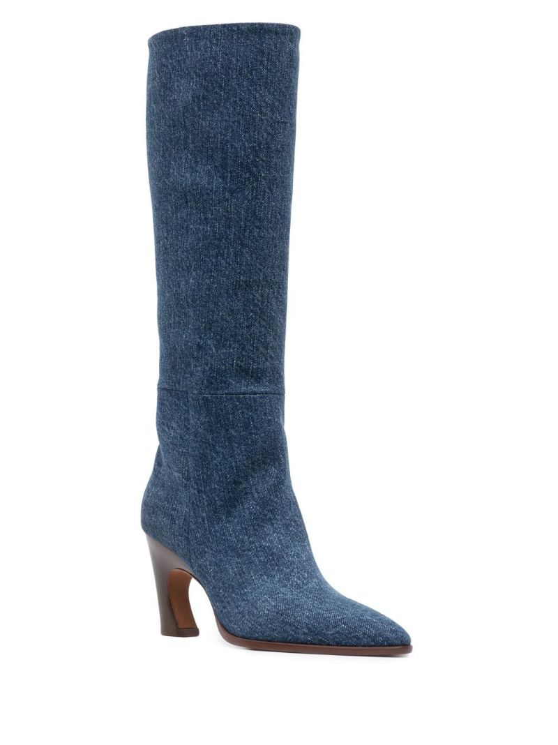 Blue Oli 80 Denim Knee-high Boots