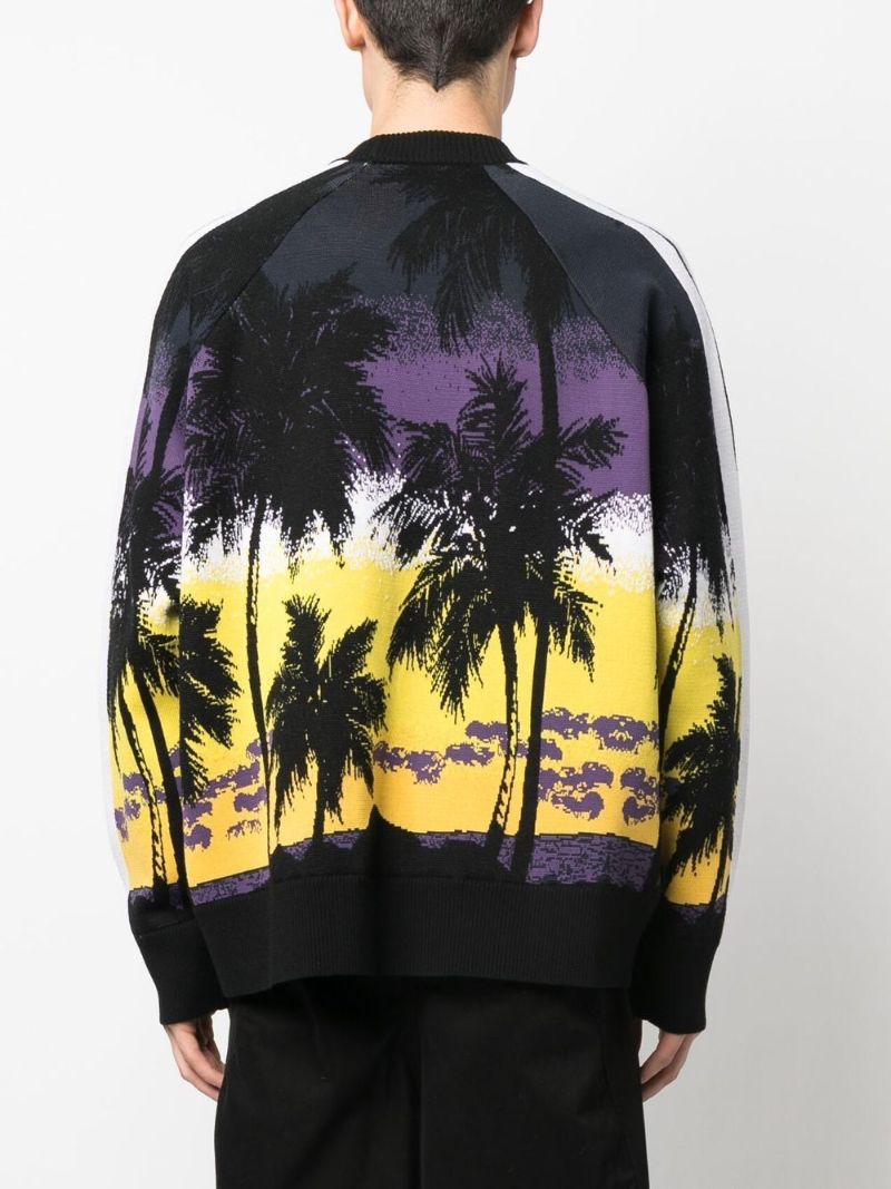 Black Palm Tree Wool Sweater