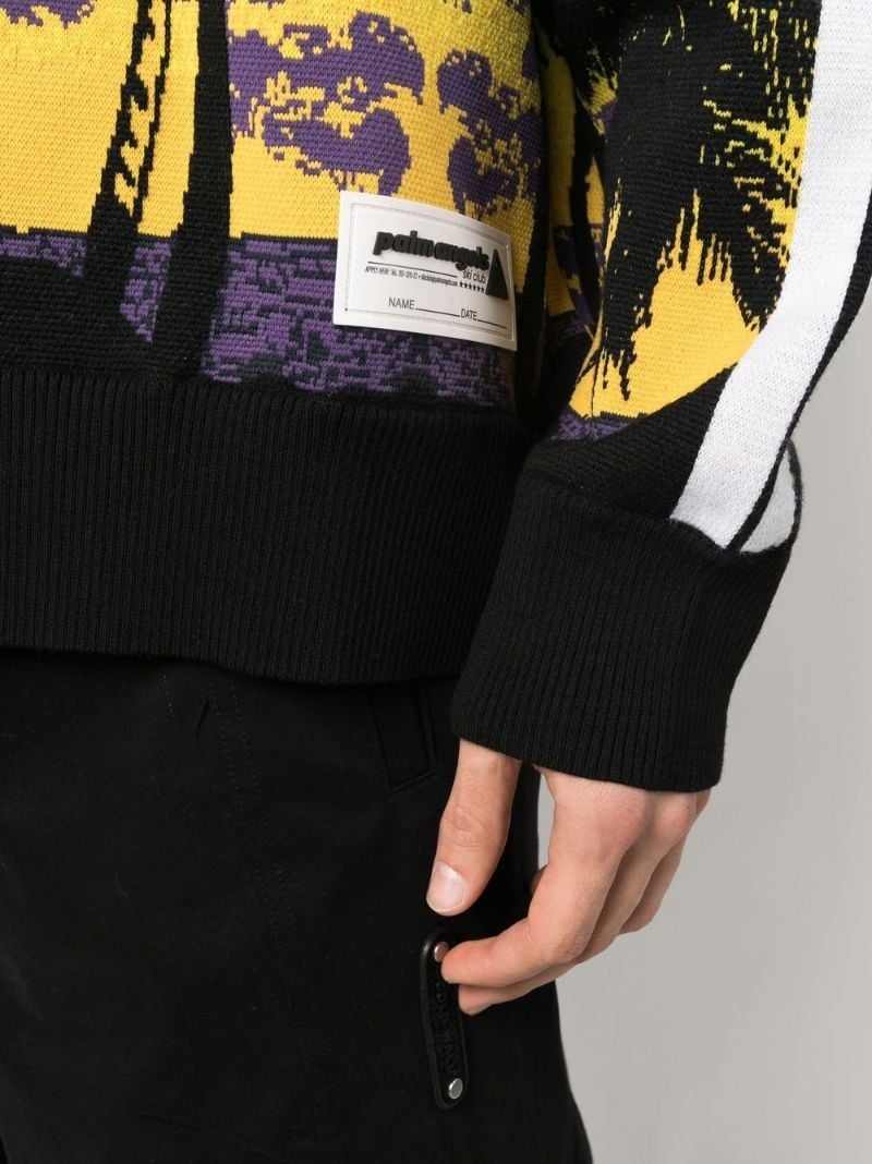 Black Palm Tree Wool Sweater