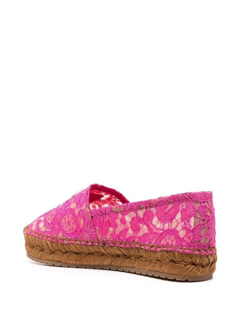 Pink Lace Panel Espadrilles