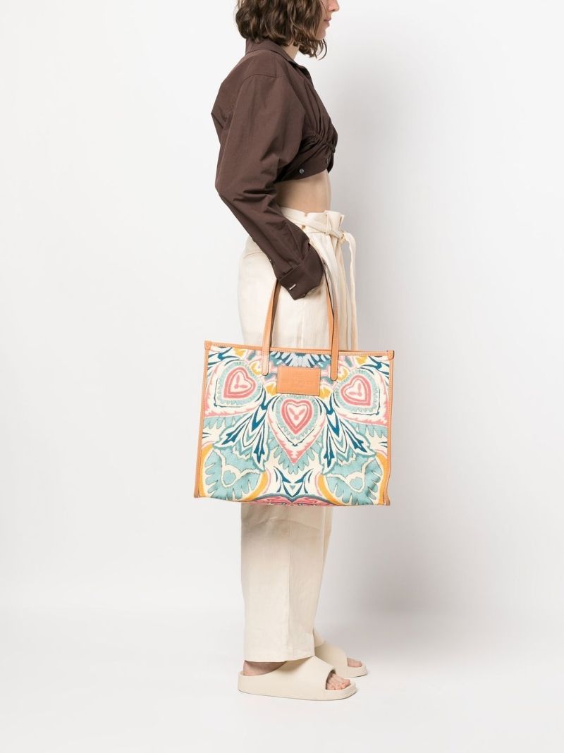 Blue Globetrotter Mandala Print Tote Bag