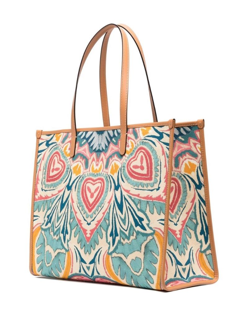Blue Globetrotter Mandala Print Tote Bag