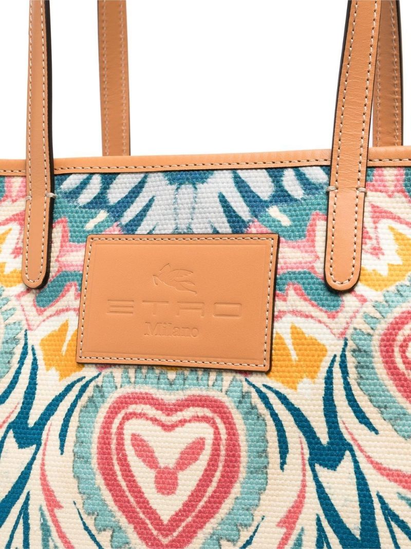 Blue Globetrotter Mandala Print Tote Bag