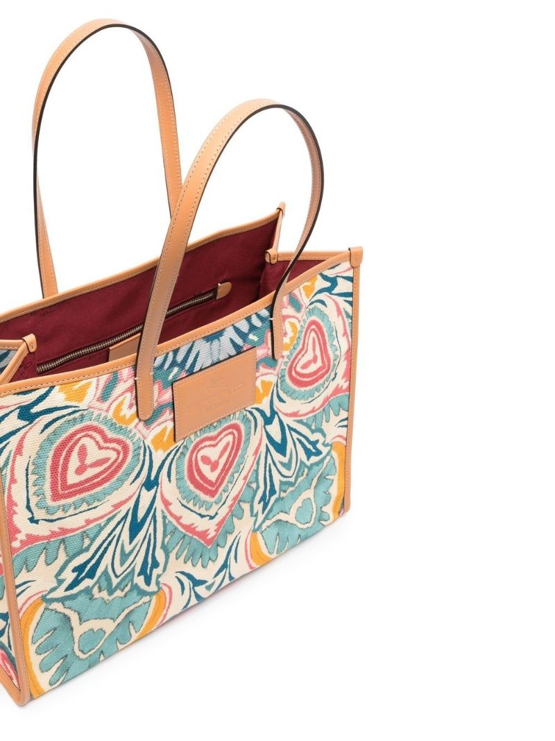 Blue Globetrotter Mandala Print Tote Bag