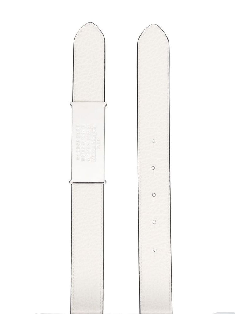 Grey Number Logo Leather Belt