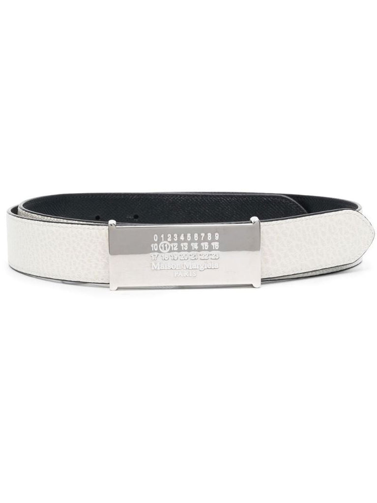 Grey Number Logo Leather Belt