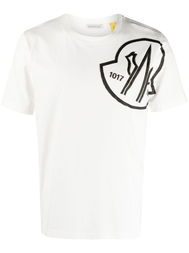 White Logo Print T-shirt