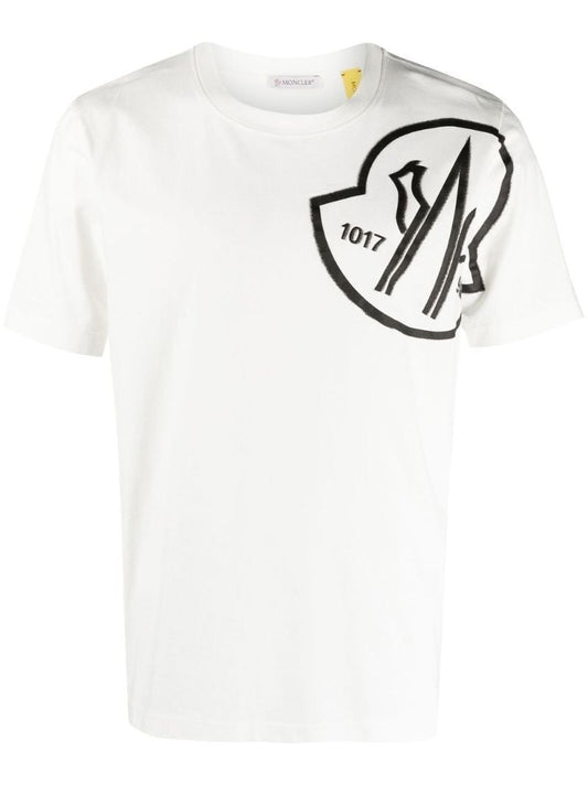 White Logo Print T-shirt