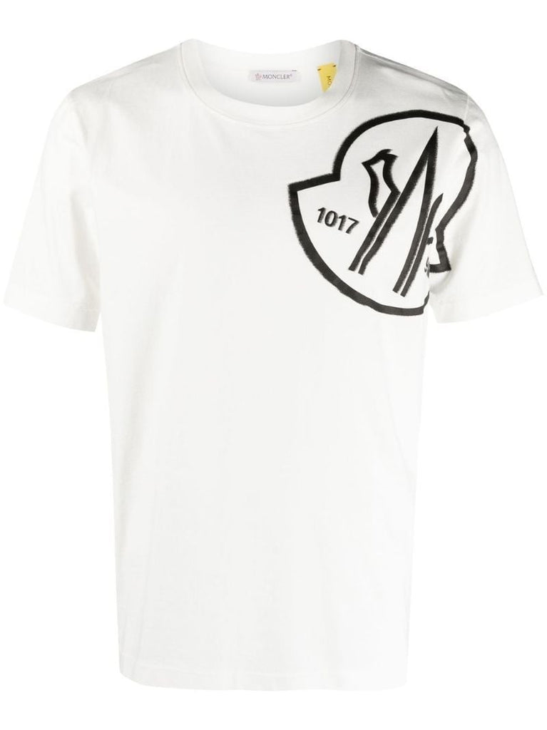 White Logo Print T-shirt
