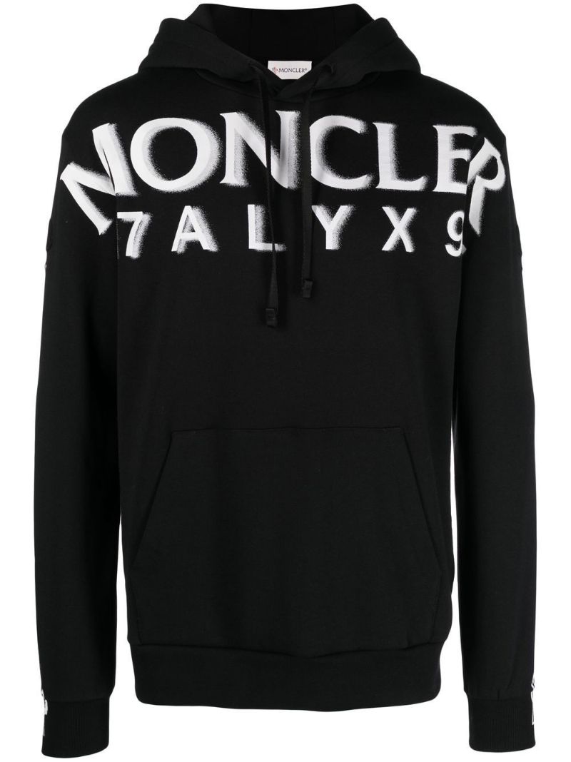 Black Logo Print Hoodie