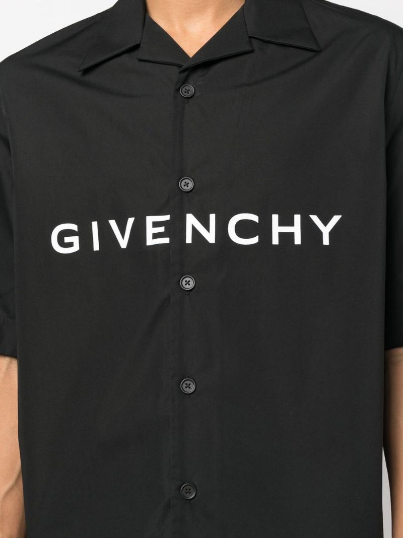 Black Logo-print Poplin Shirt