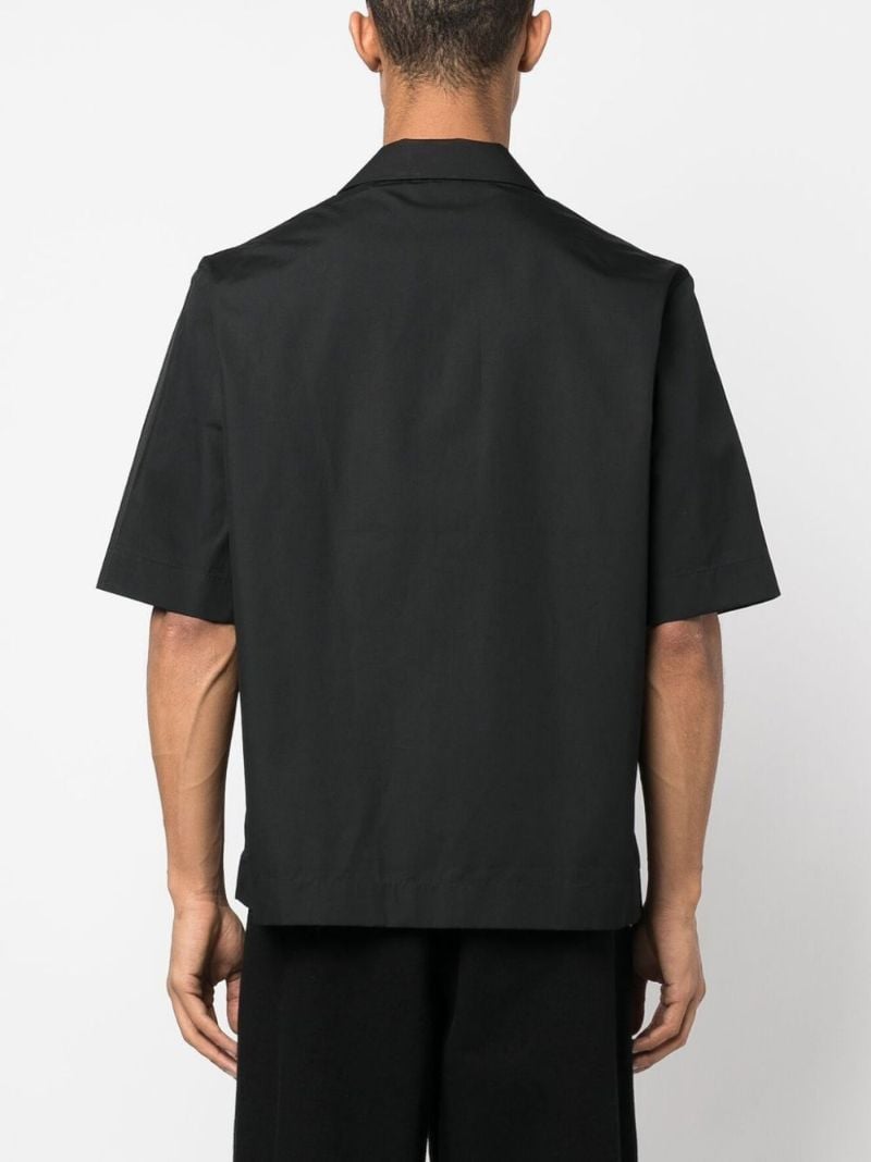 Black Logo-print Poplin Shirt