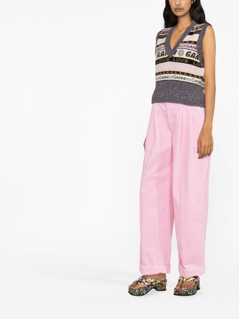 Grey Logo Stripe Knitted Vest