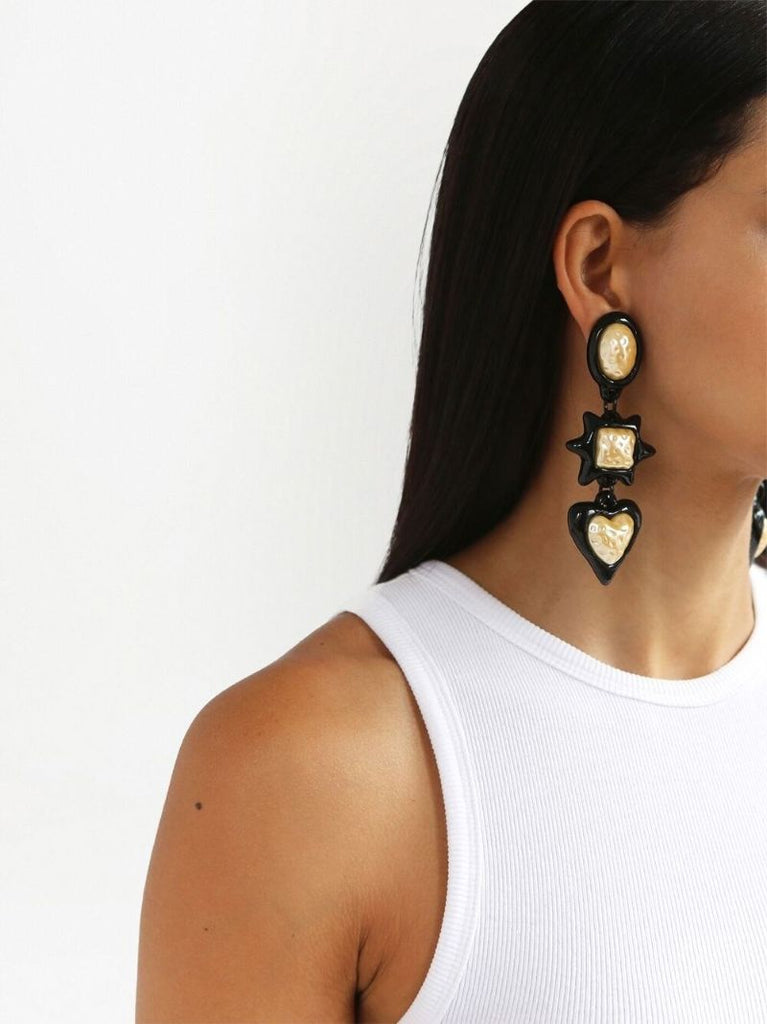 Gold-tone Foxy Brown Drop Earrings