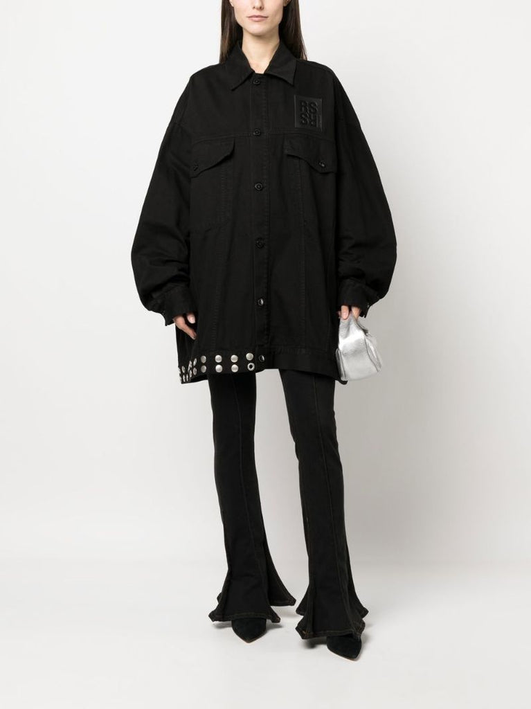 Black Fringe Detail Denim Jacket